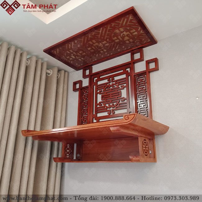 Bàn thờ treo gỗ Hương đá cao cấp mẫu TT2036